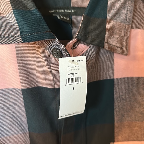 NWT Banana Republic Untuck Slim Fit Ultra-Soft Flannel - Picture 5 of 5